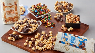 Two 10 ounce bags of gourmet caramel popcorn ship every month in limited edition and seasonal flavors.